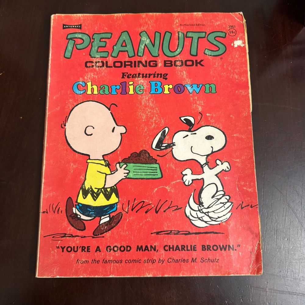 Peanuts Charlie Brown Ft Snoopy‎ Coloring Book Authorized Edition 1961 Saalfield